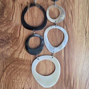 JJill Necklace Adjustable Length Modern Horn Rings Necklace